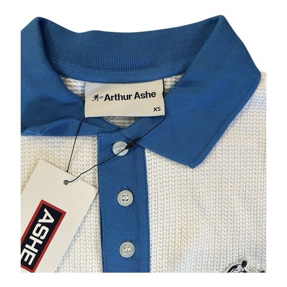 Arthur Ashe Rowing Blazers 1975 Blue White Tennis Polo XS Extra Small NWT Knit - Picture 8 of 10